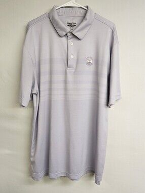 Straight Down Mens XXLARGE Golf Polo Shirt Purple Stripe Pebble Beach Golf Links